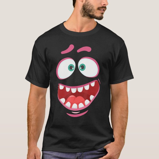 Monster Face Costume  Halloween Kids Adults 5 T-Shirt (Front)