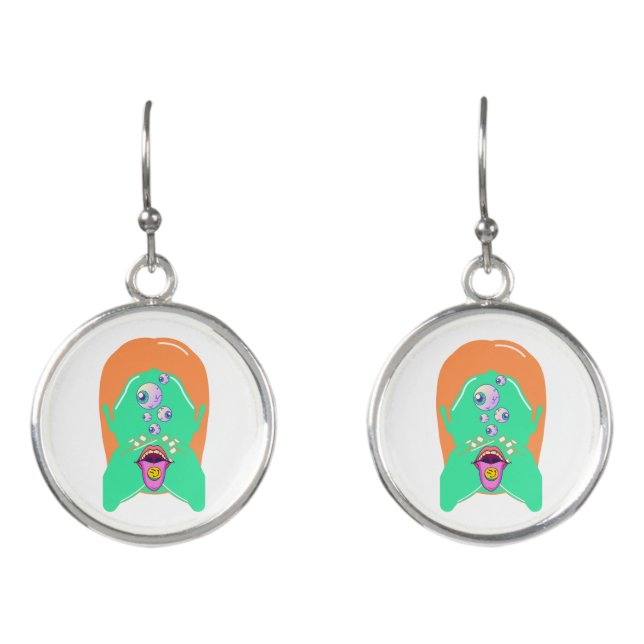 monster face earrings (Front)
