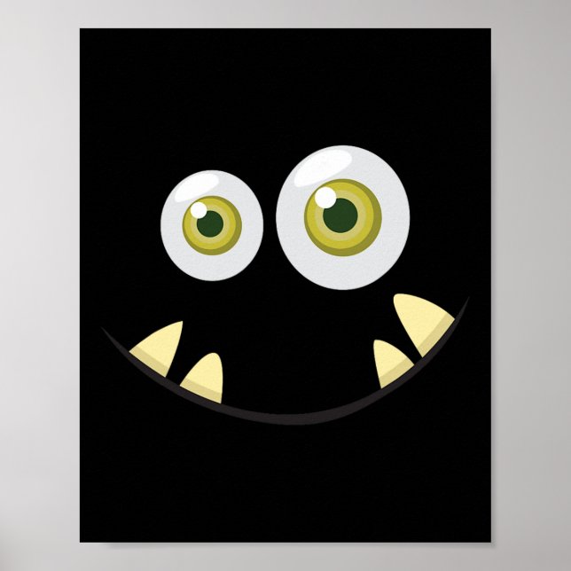 Monster Face Halloween Costume Idea Scary Cute  Poster (Front)