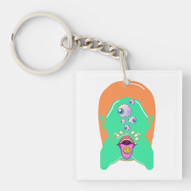 monster face keychain (Front)