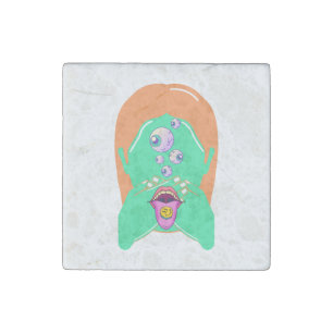monster face stone magnet