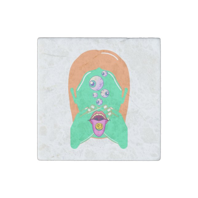 monster face stone magnet (Front)