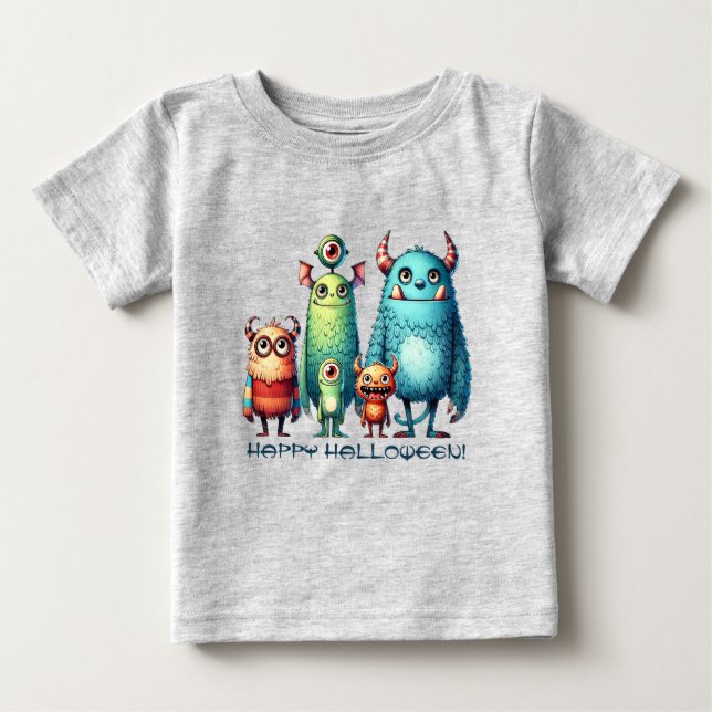 Monster Family - Happy Halloween! Baby T-Shirt (Front)