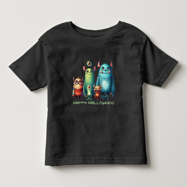 Monster Family - Happy Halloween! Toddler T-shirt (Front)