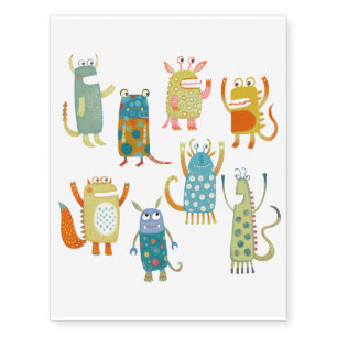 Monster Family Temporary Tattoos