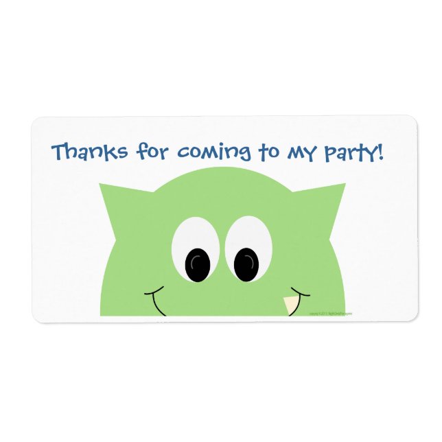 Monster Favors Tag Label (Front)