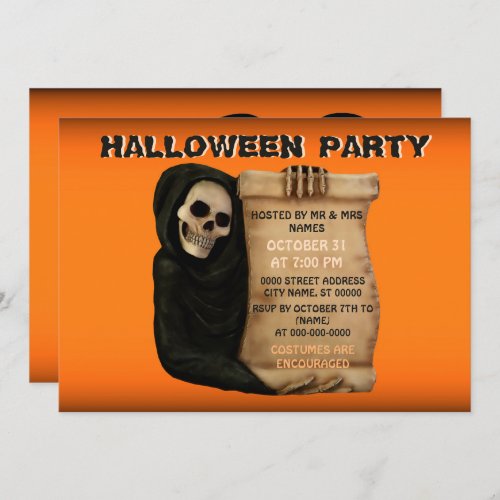 Monster Fear Ghost Halloween Party Invitation