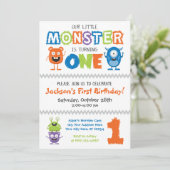 Monster First Birthday Invitation (Standing Front)