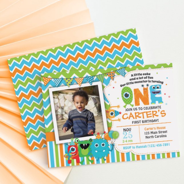 Monster First Birthday Invitations (Creator Uploaded)