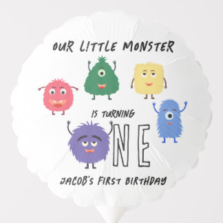 Monster First Birthday Party Balloon