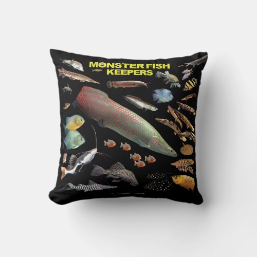 Monster Fish Keepers Throw Pillow