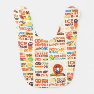 Monster Foodies Pattern Baby Bib