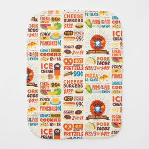 Monster Foodies Pattern Baby Burp Cloth