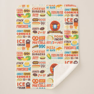 Monster Foodies Pattern Sherpa Blanket