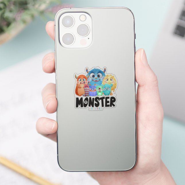 Monster Friends | 2"x 2"- Glossy Transparent Sticker (Phone)