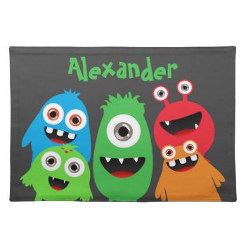 Monster Friends Cloth Placemat by cranberrydesign at Zazzle