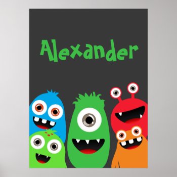 Monster Friends Poster by cranberrydesign at Zazzle