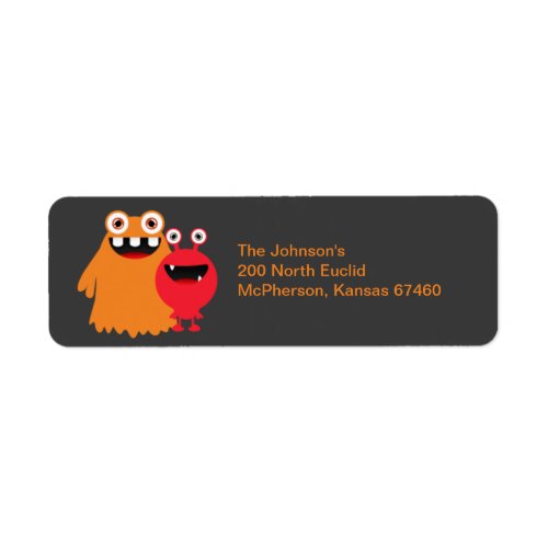 Monster Fun Return Address Label