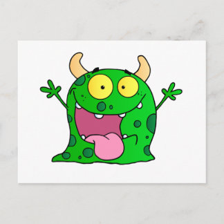 Monster Funny Comic Drawing Cartoon Cute Happy Postcard