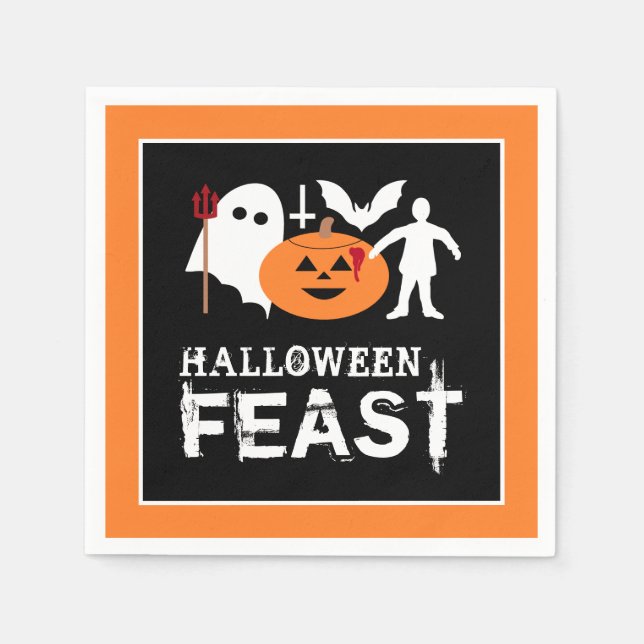 Monster Gang, Halloween Party Napkins (Front)