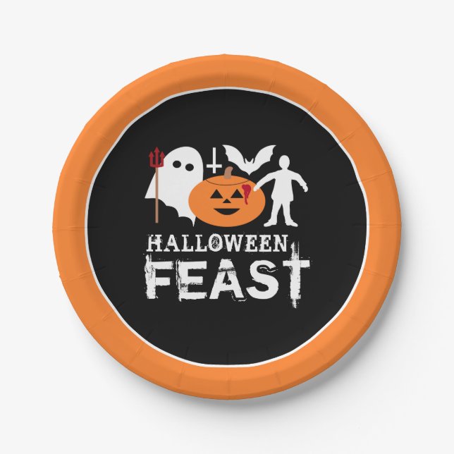 Monster Gang, Halloween Party Paper Plates (Front)