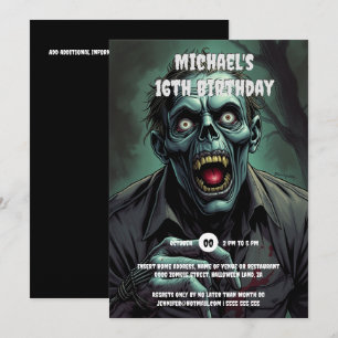 Monster ghoul spooky adults swamp man invitation