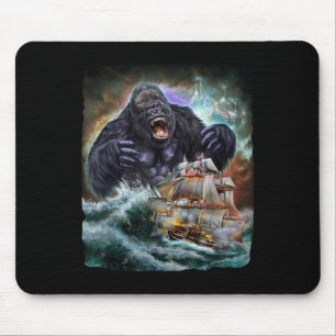 Monster Gorilla As Kraken Attack A War Ship At Hig Mouse Pad