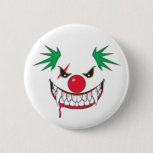 Monster Grin Clown Face Button (Front)