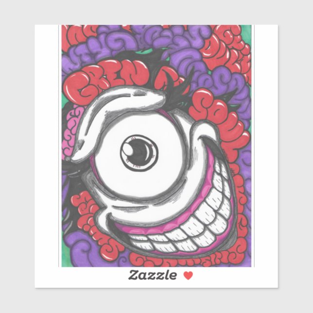 Monster Grin for Soul Vinyl Sticker (Sheet)