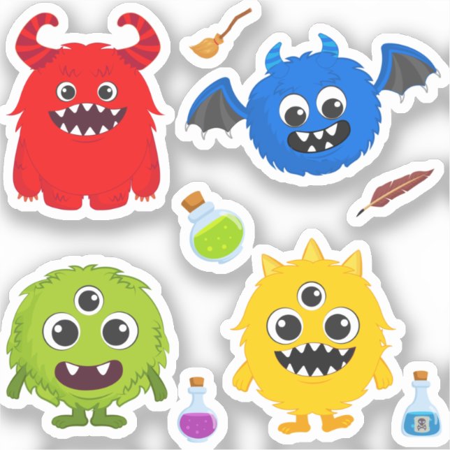 Monster Halloween Cute  Sticker (Front)