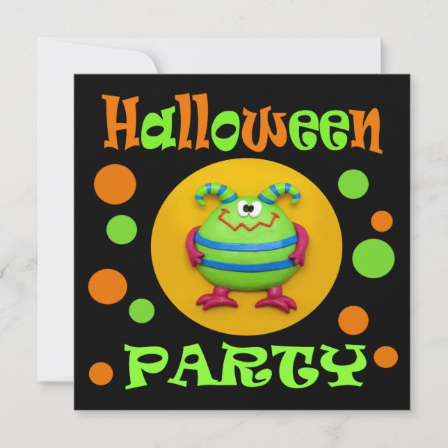 Monster Halloween Party Invitation (Front)