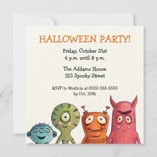 Monster Halloween Party Invitations