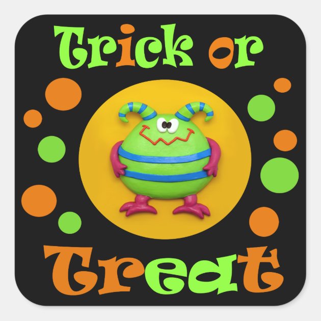 Monster Halloween Party Square Sticker