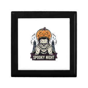 Monster Halloween Shirt with Pumpkin Moon Engravin Gift Box