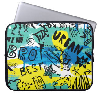 Monster Hand Drawn Kids Pattern Laptop Sleeve