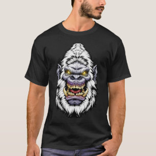 Monster Head: Big Foot Yeti Sasquatch White T-Shirt