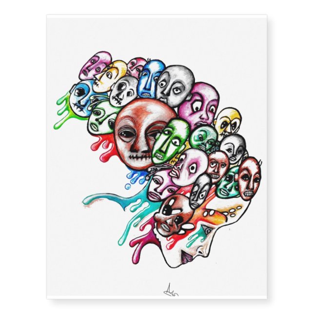 Monster head Temporary Tattoo (Front)