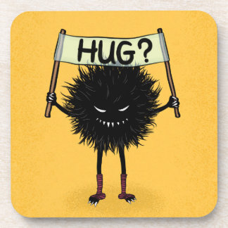 Monster Hug Cute Evil Character Beverage Coaster