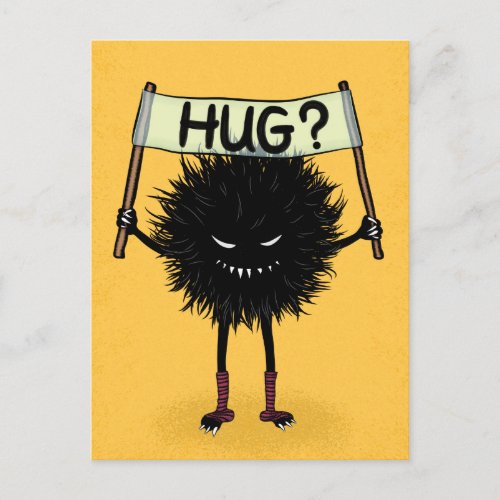 Monster Hug Funny Evil Character Postcard