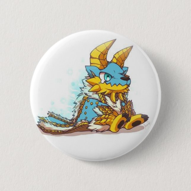 Monster Hunter Chibi zinogre Pinback Button (Front)