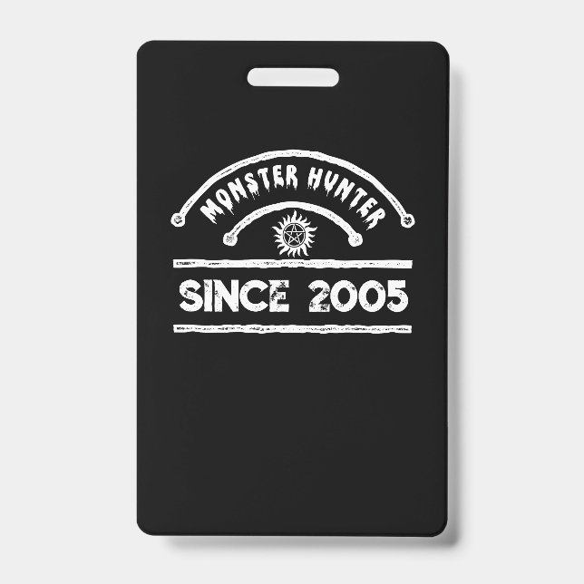 Monster Hunter Sigil Distressed Typography Badge (Front)