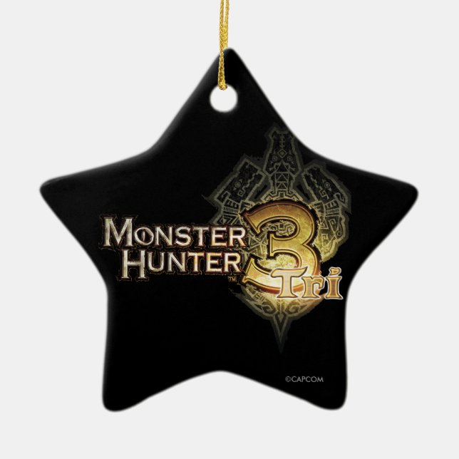 Monster Hunter Tri logo Ceramic Ornament (Front)