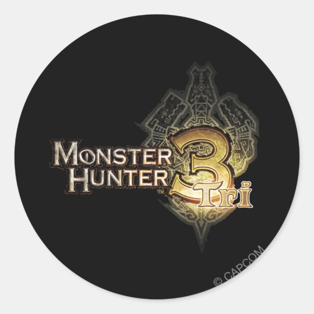Monster Hunter Tri logo Classic Round Sticker (Front)