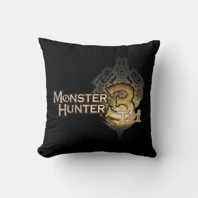 Monster Hunter Tri logo Throw Pillow (Front)