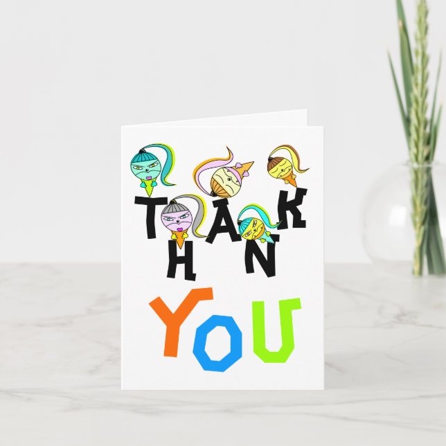 Monster Icecream Cone Thank You Card (Front)