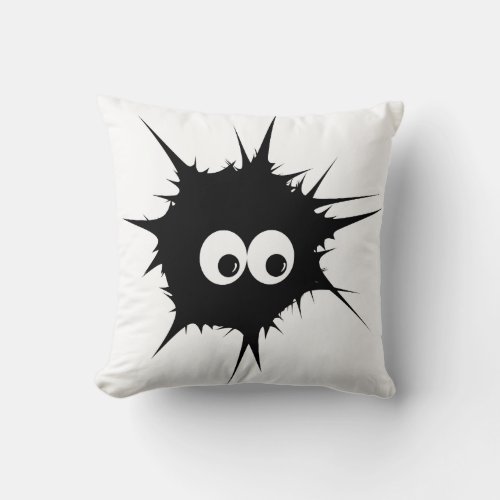 Monster in black throw pillow