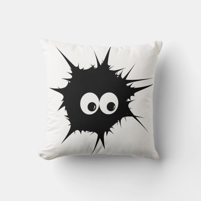 Monster in black throw pillow (Front)