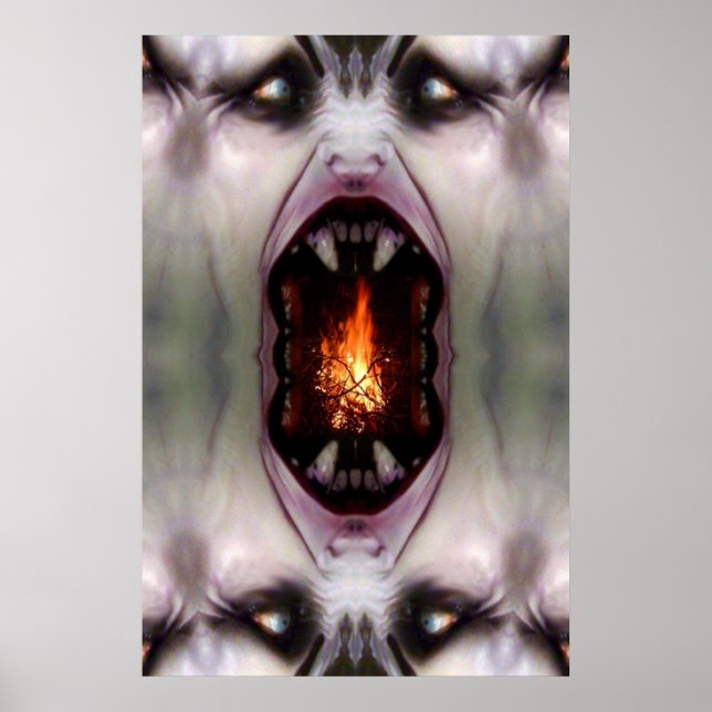 Monster in the fire place poster (Front)