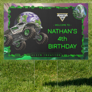Monster Jam - Alien Invasion Birthday Sign