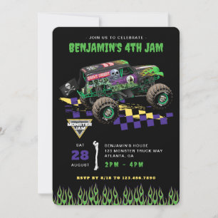 Monster Jam - Grave Digger Birthday Invitation
